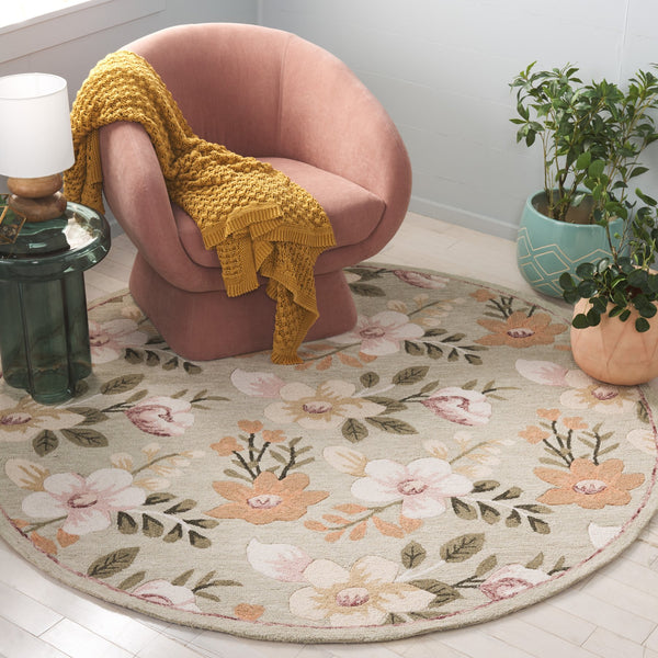 Safavieh Blossom Hand-tufted Floral Area Rug - Luxurious Wool & Cotton Blend For Timeless Elegance In Any Room Sage ,Ivory 80% Wool,20% Cotton Blm571w-28