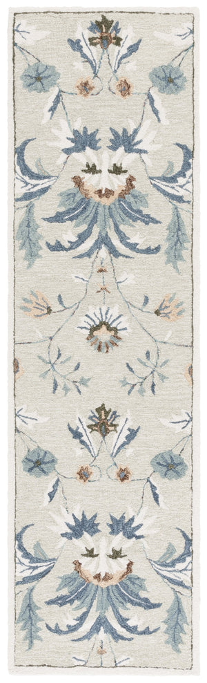 Safavieh Blossom Hand-tufted Wool & Cotton Floral Area Rug - Elegant Grey And Ivory Design For Home Décor Sage ,Blue 80% Wool,20% Cotton Blm572w-8
