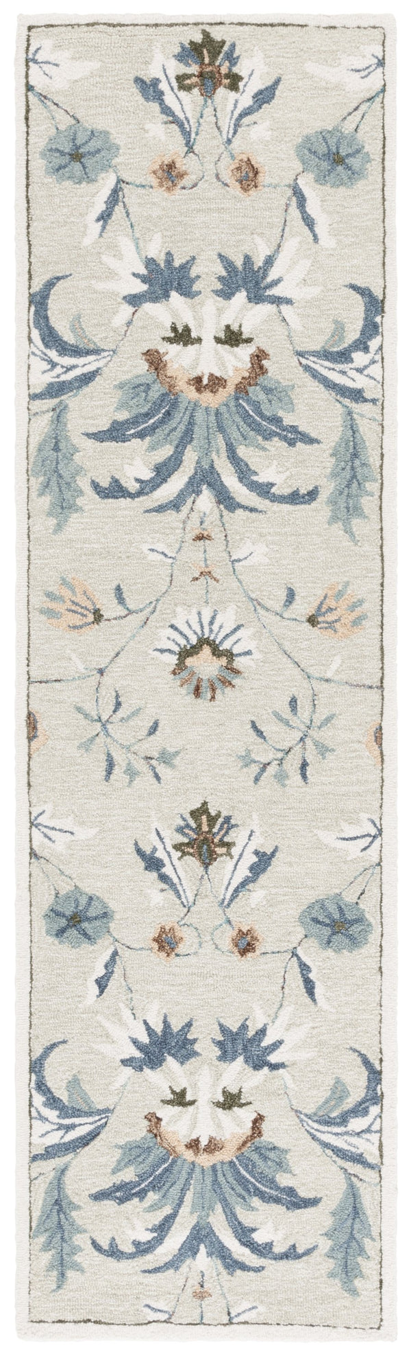 Safavieh Blossom Hand-tufted Wool & Cotton Floral Area Rug - Elegant Grey And Ivory Design For Home Décor Sage ,Blue 80% Wool,20% Cotton Blm572w-8
