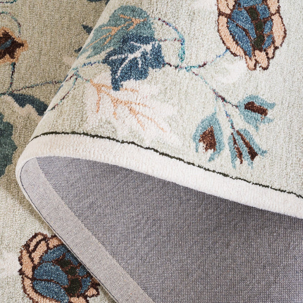 Safavieh Blossom Hand-tufted Wool & Cotton Floral Area Rug - Elegant Grey And Ivory Design For Home Décor Sage ,Blue 80% Wool,20% Cotton Blm572w-8