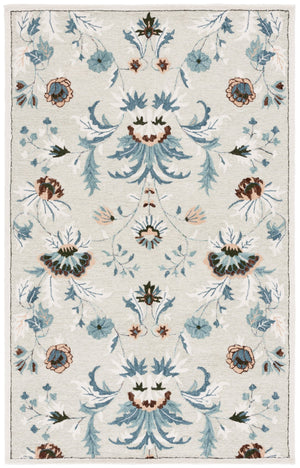 Safavieh Blossom Hand-tufted Wool & Cotton Floral Area Rug - Elegant Grey And Ivory Design For Home Décor Sage ,Blue 80% Wool,20% Cotton Blm572w-8