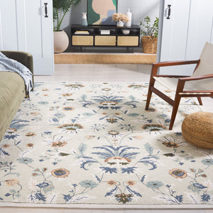 Safavieh Blossom Hand-tufted Wool & Cotton Floral Area Rug - Elegant Grey And Ivory Design For Home Décor Sage ,Blue 80% Wool,20% Cotton Blm572w-8