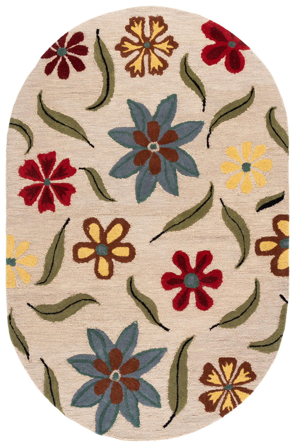 Safavieh Blossom Exquisite Floral Wool Area Rug - Hand-hooked Comfort And Style For Elegant Living Spaces Beige ,Multi Wool Blm678a-4r