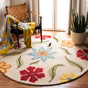 Safavieh Blossom Exquisite Floral Wool Area Rug - Hand-hooked Comfort And Style For Elegant Living Spaces Beige ,Multi Wool Blm678a-4r