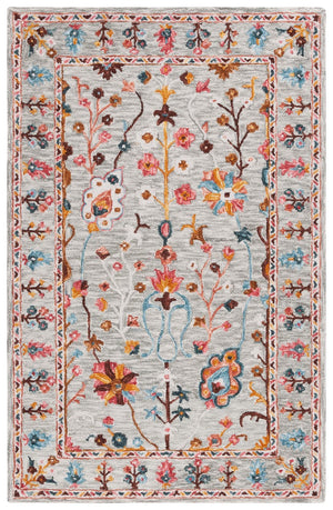 Safavieh Blossom 685 Hand Tufted 80% Wool 20% Cotton Floral Rug Grey / Red BLM685F-8