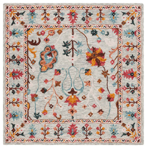Safavieh Blossom 685 Hand Tufted 80% Wool 20% Cotton Floral Rug Grey / Red BLM685F-8