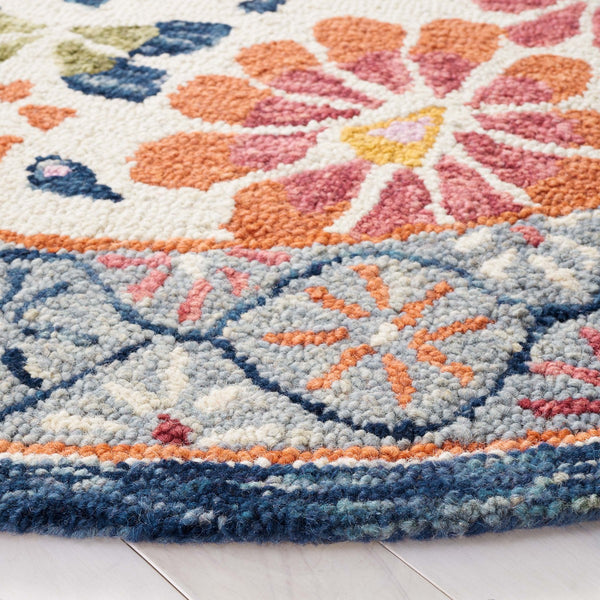 Safavieh Blossom 687 Hand Tufted 80% Wool 20% Cotton Floral Rug Ivory / Red BLM687A-8