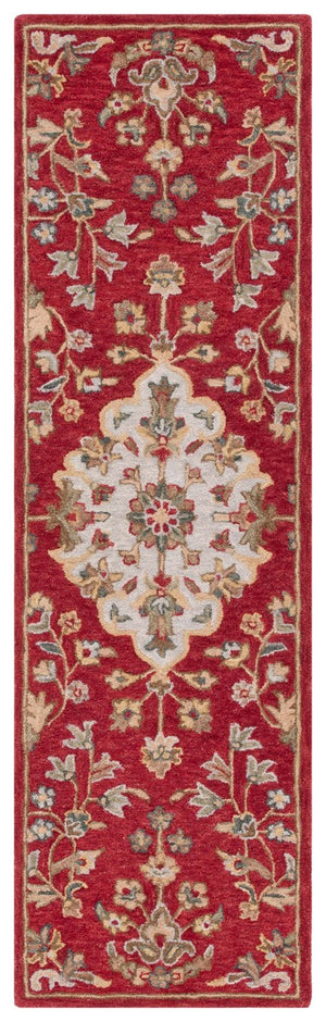 Safavieh Blossom 688 Hand Tufted 80% Wool 20% Cotton Floral Rug Red / Ivory BLM688Q-8
