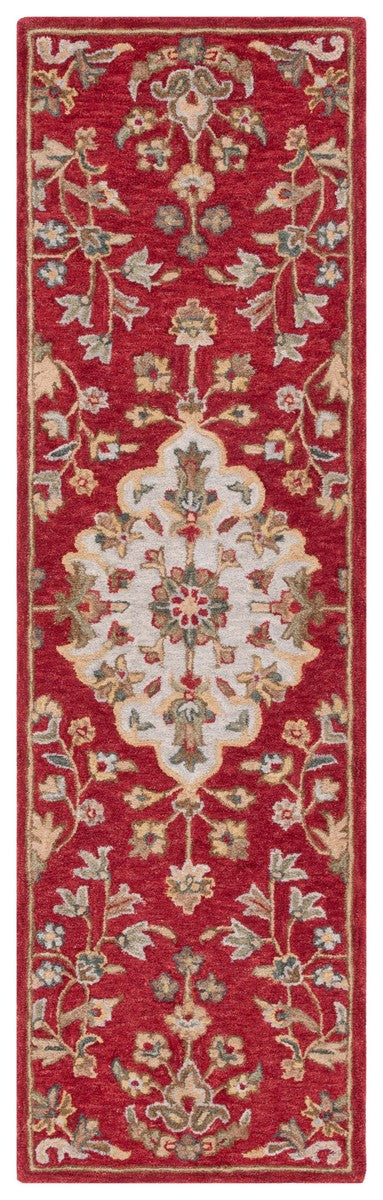 Safavieh Blossom 688 Hand Tufted 80% Wool 20% Cotton Floral Rug Red / Ivory BLM688Q-8