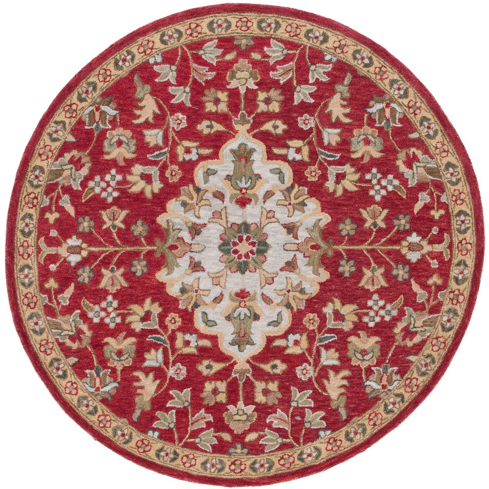 Safavieh Blossom 688 Hand Tufted 80% Wool 20% Cotton Floral Rug Red / Ivory BLM688Q-8
