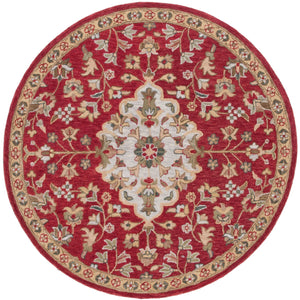 Safavieh Blossom 688 Hand Tufted 80% Wool 20% Cotton Floral Rug Red / Ivory BLM688Q-8