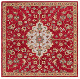 Safavieh Blossom 688 Hand Tufted 80% Wool 20% Cotton Floral Rug Red / Ivory BLM688Q-8