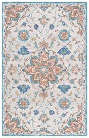Safavieh Blossom 689 Hand Tufted 80% Wool 20% Cotton Floral Rug Beige / Blue BLM689B-8