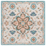 Safavieh Blossom 689 Hand Tufted 80% Wool 20% Cotton Floral Rug Beige / Blue BLM689B-8