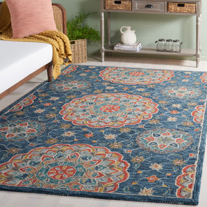 Safavieh Blossom 690 BLM690 Handtufted  Rug Blue / Red BLM690M-8