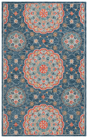 Safavieh Blossom 690 BLM690 Handtufted  Rug Blue / Red BLM690M-8