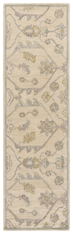 Safavieh Blossom Runner Area Rug - Hand-tufted Wool With Floral Motifs For Elegant Home Décor And Comfort Beige ,Purple Wool Blm701b-28