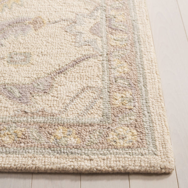 Safavieh Blossom Runner Area Rug - Hand-tufted Wool With Floral Motifs For Elegant Home Décor And Comfort Beige ,Purple Wool Blm701b-5