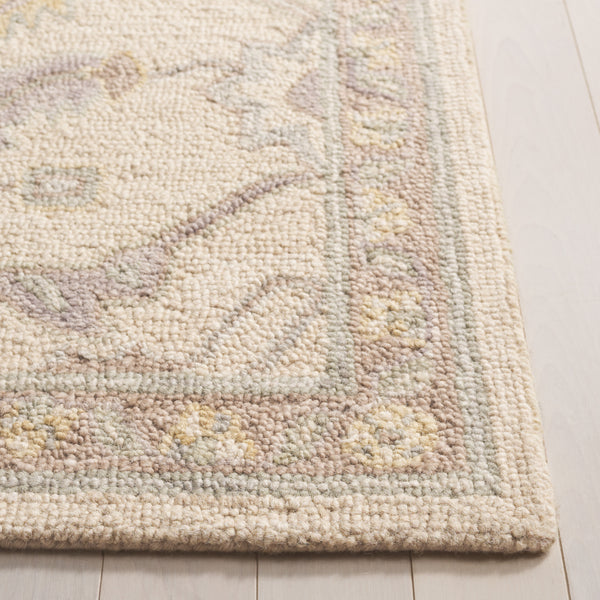 Safavieh Blossom Hand Tufted Wool Area Rug - Elegant Floral Design From India - Timeless Home Décor Piece Beige ,Purple Wool Blm701b-9