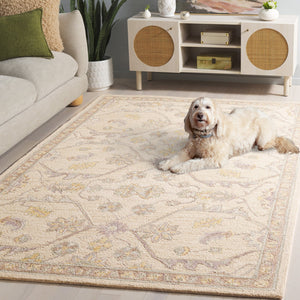 Safavieh Blossom Runner Area Rug - Hand-tufted Wool With Floral Motifs For Elegant Home Décor And Comfort Beige ,Purple Wool Blm701b-5