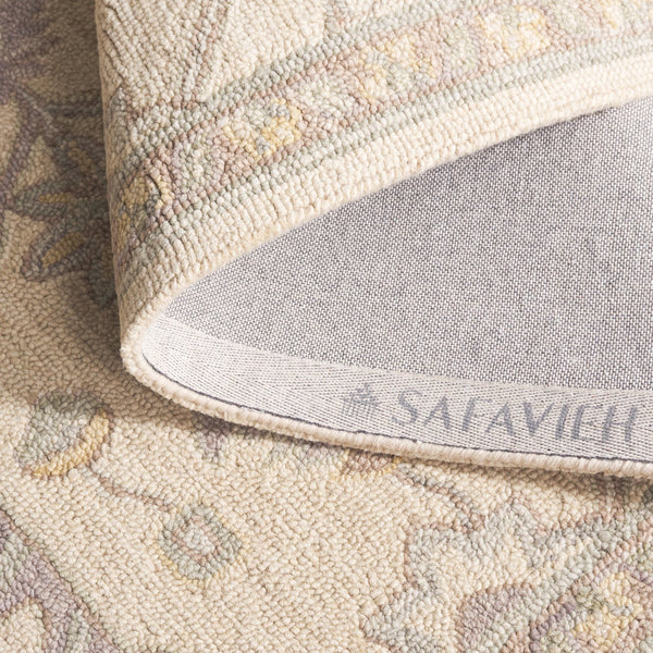 Safavieh Blossom Runner Area Rug - Hand-tufted Wool With Floral Motifs For Elegant Home Décor And Comfort Beige ,Purple Wool Blm701b-5