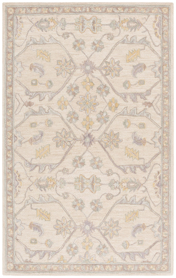 Safavieh Blossom Runner Area Rug - Hand-tufted Wool With Floral Motifs For Elegant Home Décor And Comfort Beige ,Purple Wool Blm701b-5
