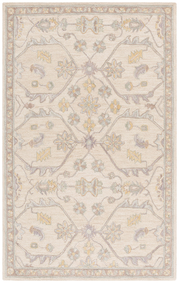 Safavieh Blossom Hand Tufted Wool Area Rug - Elegant Floral Design From India - Timeless Home Décor Piece Beige ,Purple Wool Blm701b-9