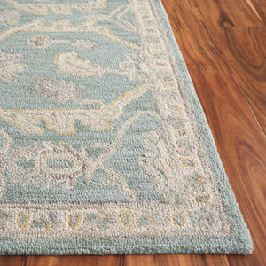 Safavieh Blossom Runner Area Rug - Hand-tufted Wool With Floral Motifs For Elegant Home Décor And Comfort Light Blue ,Beige Wool Blm701l-5