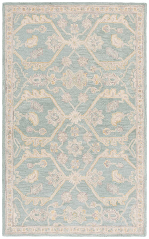 Safavieh Blossom Runner Area Rug - Hand-tufted Wool With Floral Motifs For Elegant Home Décor And Comfort Light Blue ,Beige Wool Blm701l-5