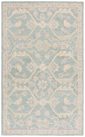 Safavieh Blossom Hand Tufted Wool Area Rug - Elegant Floral Design From India - Timeless Home Décor Piece Light Blue ,Beige Wool Blm701l-9