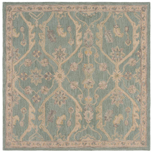 Safavieh Blossom Runner Area Rug - Hand-tufted Wool With Floral Motifs For Elegant Home Décor And Comfort Light Blue ,Beige Wool Blm701l-6sq