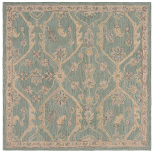 Safavieh Blossom Hand Tufted Wool Area Rug - Elegant Floral Design From India - Timeless Home Décor Piece Light Blue ,Beige Wool Blm701l-9