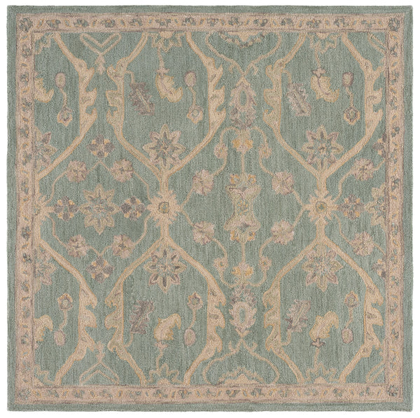 Safavieh Blossom Hand Tufted Wool Area Rug - Elegant Floral Design From India - Timeless Home Décor Piece Light Blue ,Beige Wool Blm701l-9