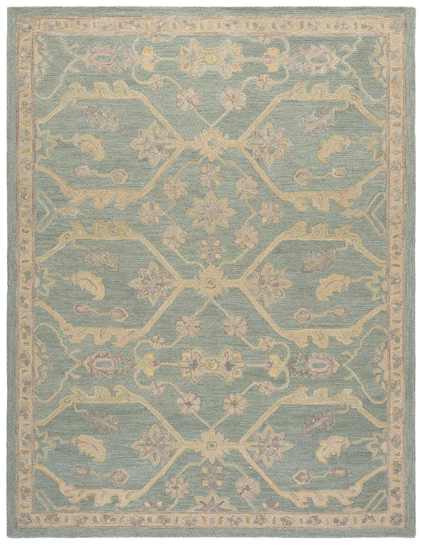 Safavieh Blossom Runner Area Rug - Hand-tufted Wool With Floral Motifs For Elegant Home Décor And Comfort Light Blue ,Beige Wool Blm701l-8
