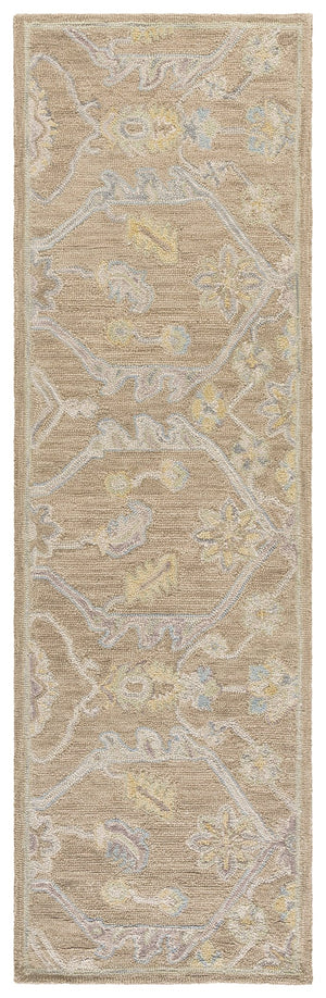Safavieh Blossom Runner Area Rug - Hand-tufted Wool With Floral Motifs For Elegant Home Décor And Comfort Light Brown ,Beige Wool Blm701t-28