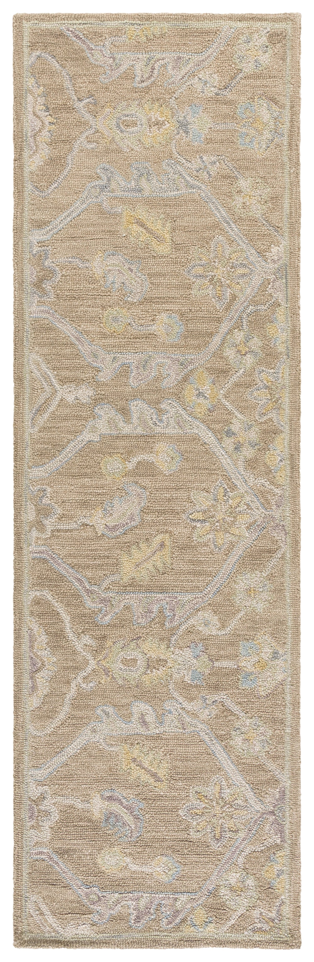 Safavieh Blossom Hand Tufted Wool Area Rug - Elegant Floral Design From India - Timeless Home Décor Piece Light Brown ,Beige Wool Blm701t-3