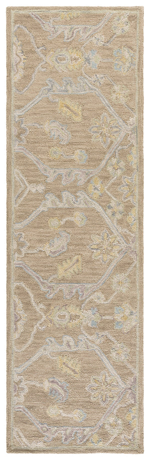 Safavieh Blossom Hand Tufted Wool Area Rug - Elegant Floral Design From India - Timeless Home Décor Piece Light Brown ,Beige Wool Blm701t-3