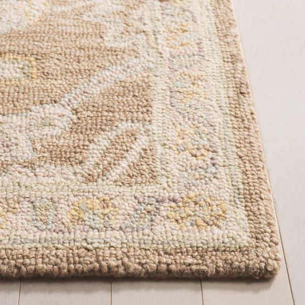 Safavieh Blossom Runner Area Rug - Hand-tufted Wool With Floral Motifs For Elegant Home Décor And Comfort Light Brown ,Beige Wool Blm701t-5