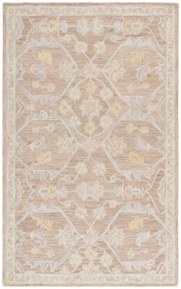 Safavieh Blossom Runner Area Rug - Hand-tufted Wool With Floral Motifs For Elegant Home Décor And Comfort Light Brown ,Beige Wool Blm701t-5