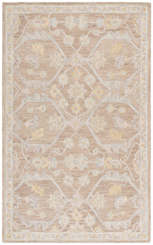 Safavieh Blossom Hand Tufted Wool Area Rug - Elegant Floral Design From India - Timeless Home Décor Piece Light Brown ,Beige Wool Blm701t-3