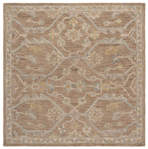 Safavieh Blossom Runner Area Rug - Hand-tufted Wool With Floral Motifs For Elegant Home Décor And Comfort Light Brown ,Beige Wool Blm701t-6sq