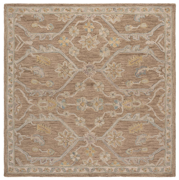 Safavieh Blossom Runner Area Rug - Hand-tufted Wool With Floral Motifs For Elegant Home Décor And Comfort Light Brown ,Beige Wool Blm701t-6sq