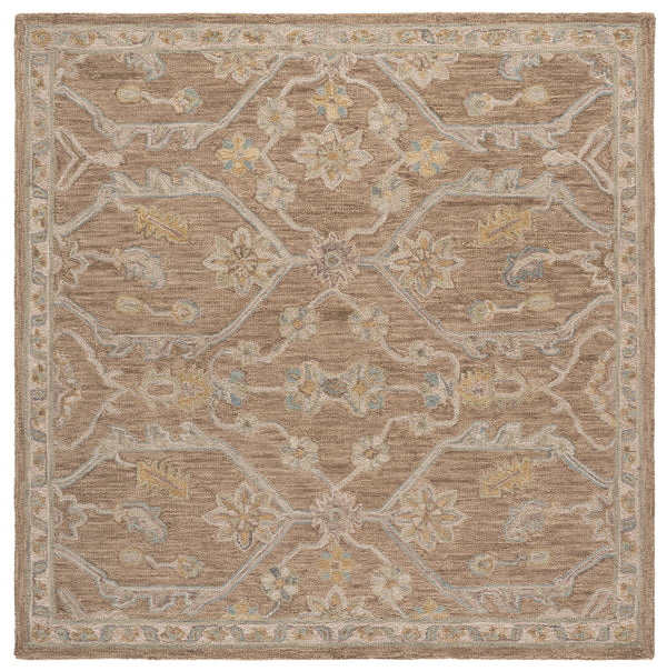 Safavieh Blossom Hand Tufted Wool Area Rug - Elegant Floral Design From India - Timeless Home Décor Piece Light Brown ,Beige Wool Blm701t-3