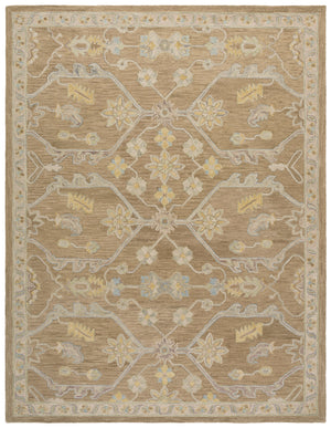 Safavieh Blossom Hand Tufted Wool Area Rug - Elegant Floral Design From India - Timeless Home Décor Piece Light Brown ,Beige Wool Blm701t-3