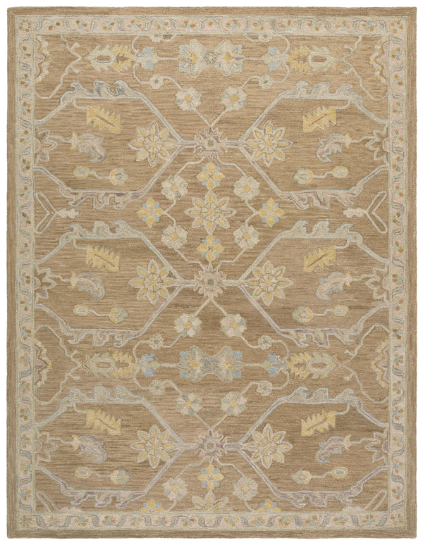Safavieh Blossom Hand Tufted Wool Area Rug - Elegant Floral Design From India - Timeless Home Décor Piece Light Brown ,Beige Wool Blm701t-3