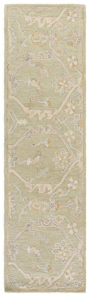 Safavieh Blossom Runner Area Rug - Hand-tufted Wool With Floral Motifs For Elegant Home Décor And Comfort Sage ,Beige Wool Blm701w-28