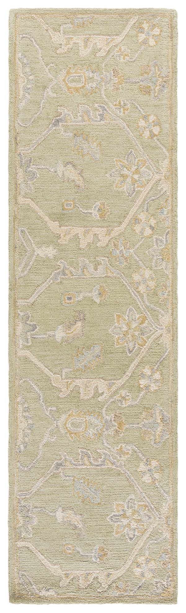 Safavieh Blossom Hand Tufted Wool Area Rug - Elegant Floral Design From India - Timeless Home Décor Piece Sage ,Beige Wool Blm701w-6sq