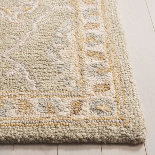 Safavieh Blossom Runner Area Rug - Hand-tufted Wool With Floral Motifs For Elegant Home Décor And Comfort Sage ,Beige Wool Blm701w-5