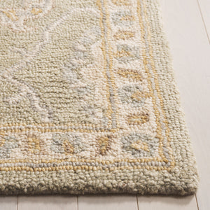 Safavieh Blossom Hand Tufted Wool Area Rug - Elegant Floral Design From India - Timeless Home Décor Piece Sage ,Beige Wool Blm701w-6sq