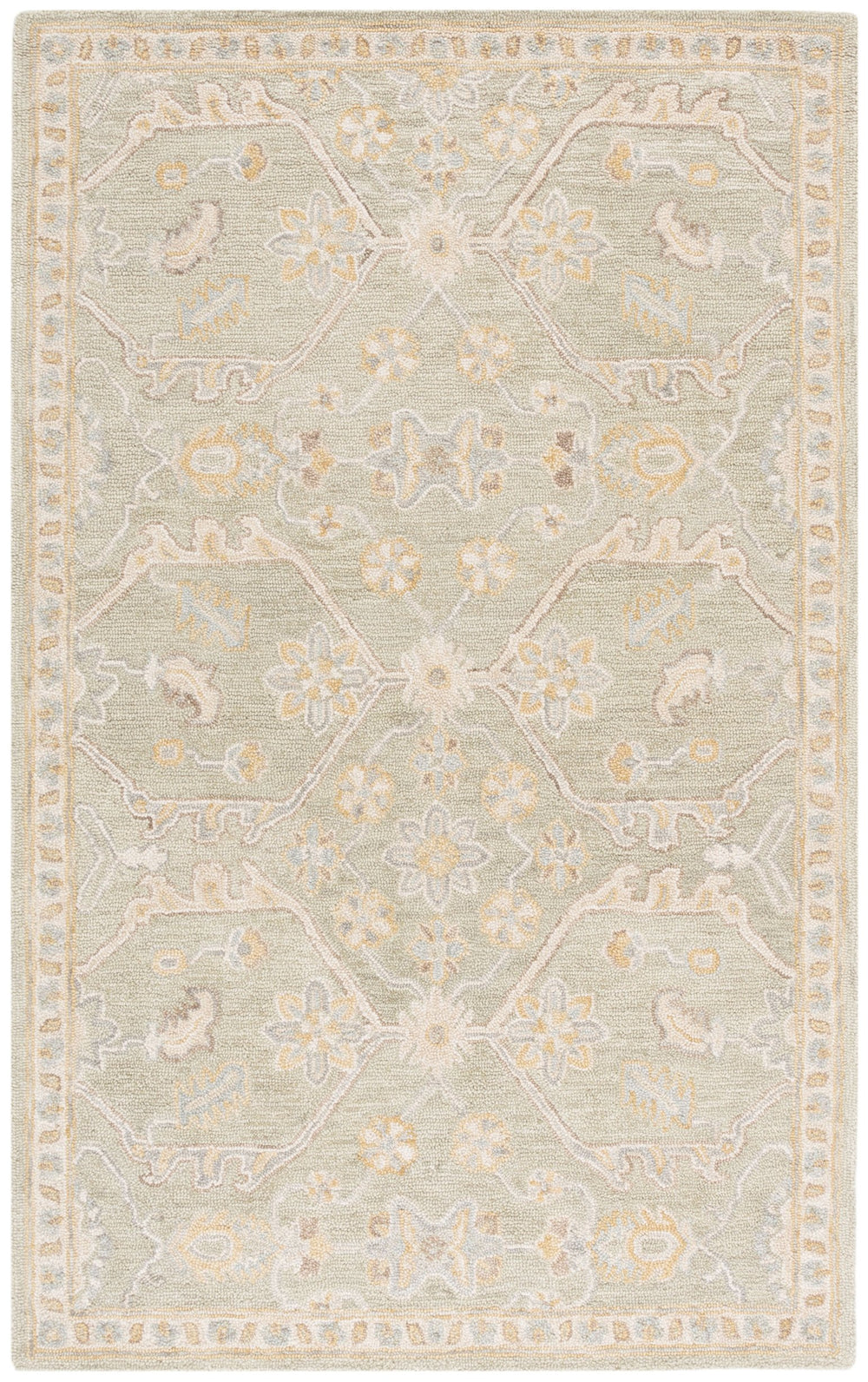 Safavieh Blossom Runner Area Rug - Hand-tufted Wool With Floral Motifs For Elegant Home Décor And Comfort Sage ,Beige Wool Blm701w-6r